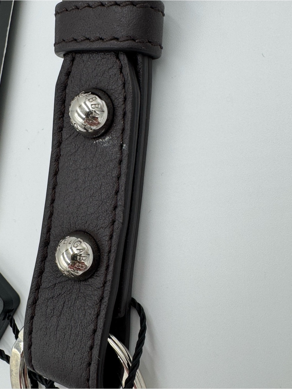 Dolce & Gabbana Dark Brown Leather Keychain with Silver Hardware NWT - Picture 3 of 6